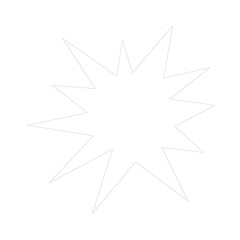 A Sharp White Burst Shape on a Transparent Canvas Evoking Energy Impact and Dynamic Action Ideal for Graphic Designs and Visual Communication Projects