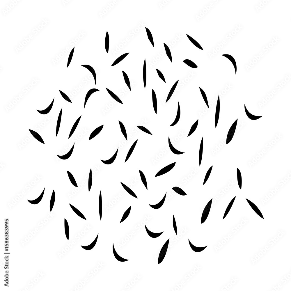 Poster abstract seed scatter pattern a dynamic composition of organic shapes creating a natural and rhythmi