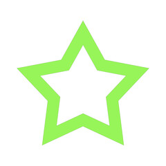 Stellar Outline A Bright Green Star with a Defined Border on a Clear Backdrop, Suitable for Achievement-Oriented Designs and Recognition Graphics