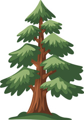 Stylized Evergreen Tree Vector – Minimalist Layered Foliage Illustration