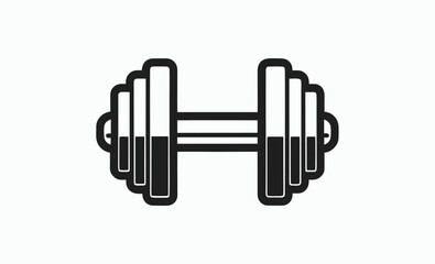 Dumbbell silhouette, barbell icon, dumbbell silhouette vector, barbell icon vector, gym weight silhouette, fitness equipment symbol  