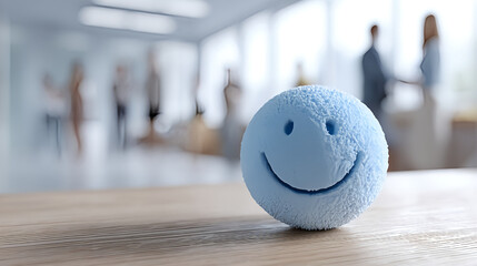 Stress ball in office for employee wellness and mental health support focus