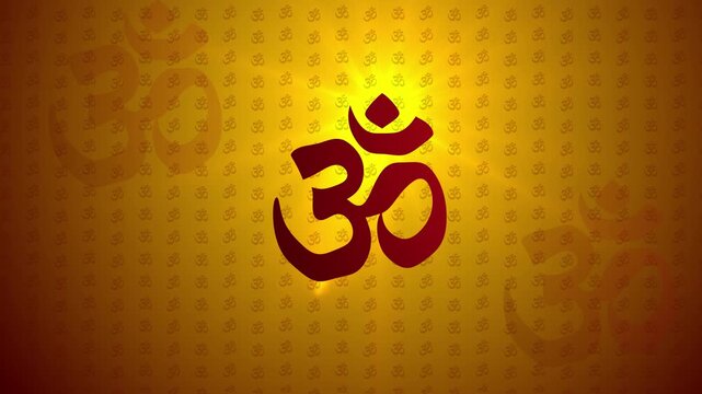 Om Symbol Golden Background &ndash; Hindu Spiritual Wallpaper for Meditation & Devotion, 4k resolution