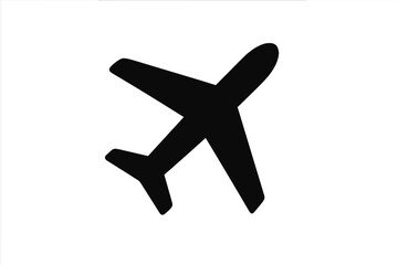 Airplane Silhouette Icon, Jet Aircraft Symbol, Travel and Flight Transport Sign, Aviation Logo, Modern Airplane Vector Illustration, Black Plane Graphic for Website, Transparent Background PNG