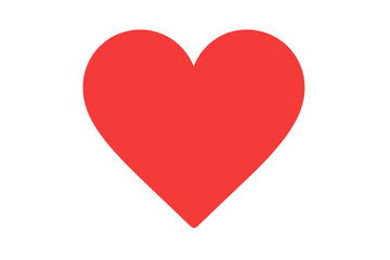 Red Heart Icon Vector Illustration, Transparent PNG, Love Symbol, Romantic Design Element, Valentine’s Day Graphic, Simple Flat Heart Shape, Digital Clipart