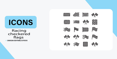 Racing Icons Checkered Flags and Finish Line Graphics
