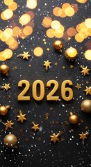 Golden year 2026 christmas and new year festive celebration