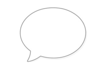 White speech bubble with shadow. Vector icon for chat, message, or comment. Dialogue box template for websites, social media, and internet communication concepts.