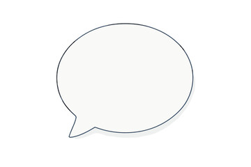 White speech bubble with shadow. Vector illustration template for web design. Chat, message, and communication icon. Blank dialogue balloon with copy space on transparent background.