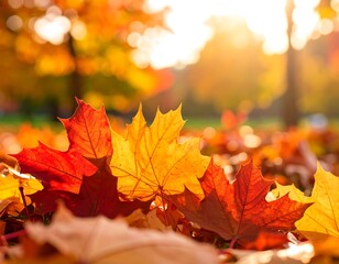 Autumn leaves in sunlight (3)