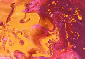 abstract background of oil paint in yellow and pink tones. macro