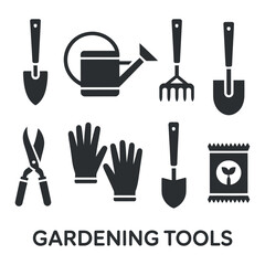Cultivating Growth A Collection of Gardening Tool Illustrations Symbolizing Nurturing and Development Perfect for Agricultural Designs and Horticultural Projects