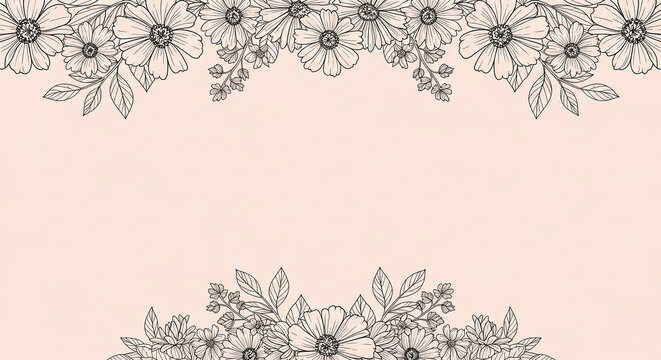 Floral Ornamentation Elegant Border for Creative Designs and Invitations