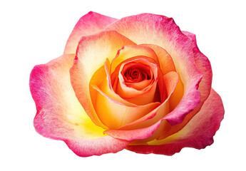 Radiant Rose Bloom with Pink Edges on Transparent Background Floral Beauty and Elegance
