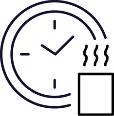 Coffee Time Outline Linear Symbol for Graphic and Web Design, Apps, Adverts, Various Cards