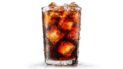 Refreshing Cola Drink with Ice Cubes in a Glass Beverage for Hot Summer Days