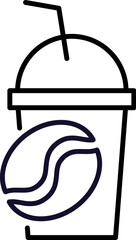 Coffee Outline Linear Symbol for Graphic and Web Design, Apps, Adverts, Various Cards