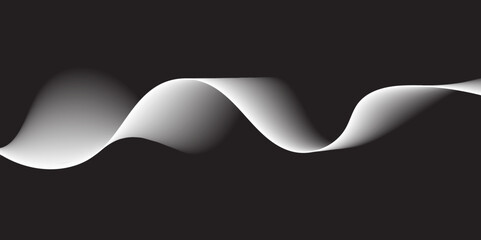 Abstract blue smoke waves on a black background, a flowing artistic design