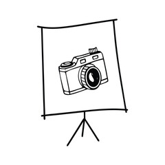 Retro photography camera vintage style illustration on white 