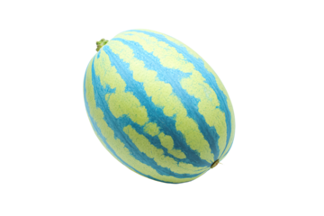 a watermelon with a blue and yellow pattern on it