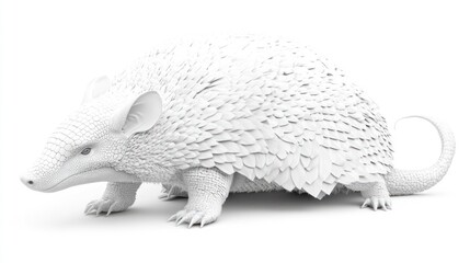 White 3D rendered armadillo