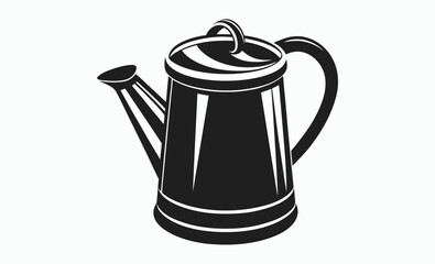 Watering can vector silhouette, Watering can icon, garden tool silhouette, plant care vector
