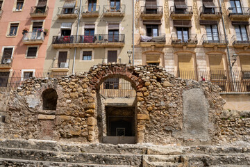 Remains of the Roman circus in Tarragona, Spain. Archaeological site from the Roman Empire in Catalonia.