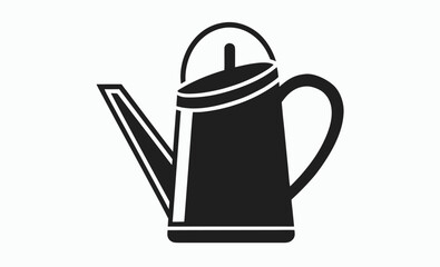 Watering can vector silhouette, Watering can icon, garden tool silhouette, plant care vector
