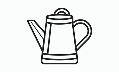 Watering can vector silhouette, Watering can icon, garden tool silhouette, plant care vector
