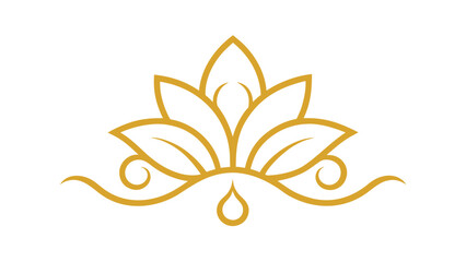 gold flower line art ornament illustration