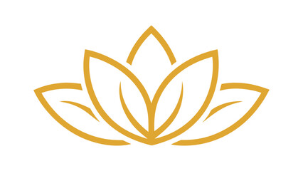 gold lotus flower logo vector art illustration