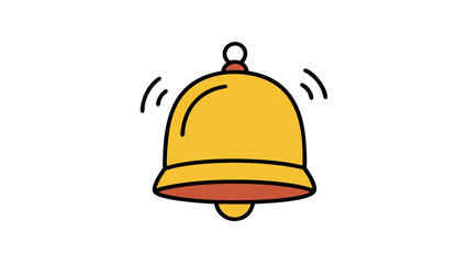 alarm bell sound icon illustration doodle style on whit