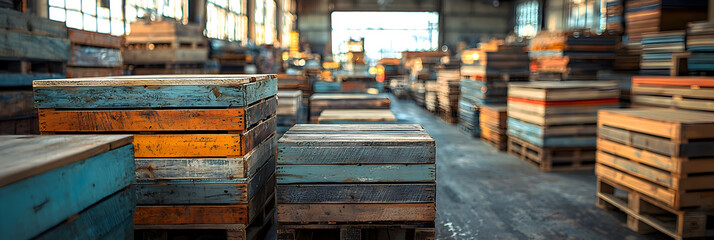 Upcycled Furniture Workshop: Artisans crafting stylish furniture from reclaimed wood and recycled metals in a sunlit studio. Promotes sustainable design and waste reduction