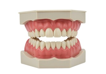 Obraz premium Dental model showing teeth and gums for educational purposes only