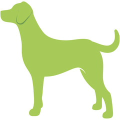 Fototapeta premium Green Dog Silhouette Vector – Labrador Retriever Outline Clipart in Lime Green
