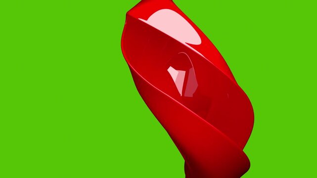 Red and Black Abstract 3D Swirl &ndash; Green Screen Animation Element for News or Media Transitions HD