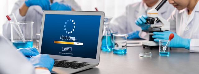 Software update on computer for brisk version of device software upgrade