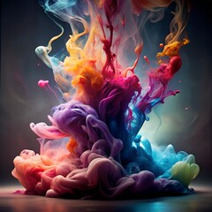 Colorful smoke swirls create an abstract and artistic background