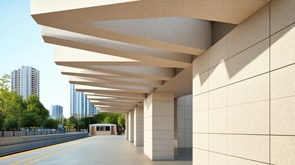 Modern Metro Station Platform with Train, architecture , transport