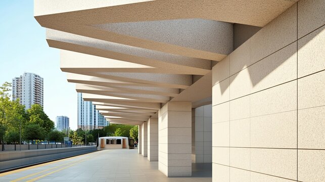Modern Metro Station Platform with Train, architecture , transport - Powered by Adobe