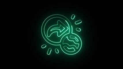 Earth Sharing Animation with Glowing Lines on Black Background