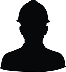 Silhouette of a person wearing a hard hat, likely an engineer or construction worker.