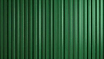 Deep green corrugated metal surface.  Vertical ribbed texture