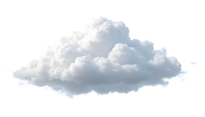 Isolated White Cumulus Cloud on Black Background