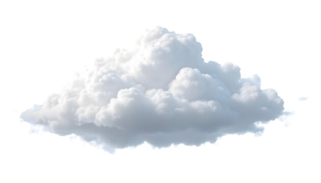 Isolated White Cumulus Cloud on Black Background