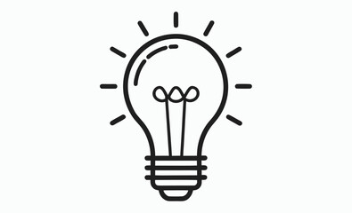 Light bulb icon, light bulb silhouettes line art vector sign illustration, bulb silhouette vector, lamp symbol illustration