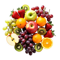 fruits on white background