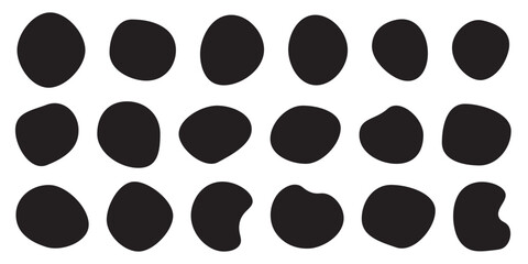 Blob shapes black collection vector design elements isolated. Random blob circles icon set. Isolated on a white background.