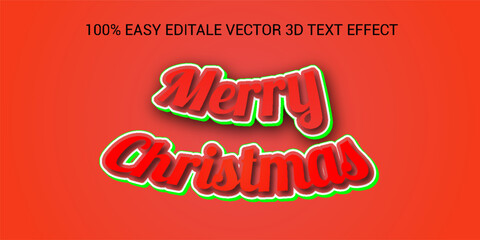 3d merry christmas editable text effect with confetti decoration file