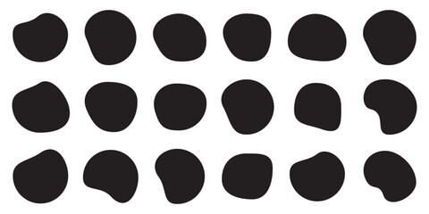 Blobs icon. Rock black icons. Drops or stone silhouettes. Vector set of black blobs . Organic blob shapes collection .